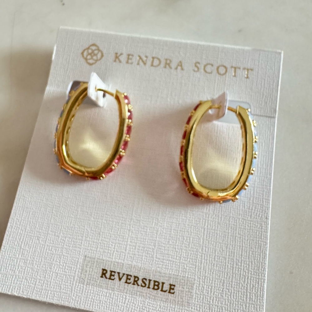 Kendra Scott Gold and Pink Reversible Earrings